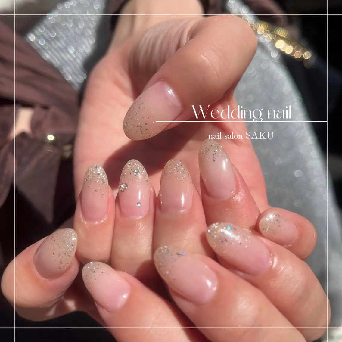 ネイル ニュアンスネイル シンプルネイル ストーンネイル SAKU nail 作島茜のネイルデザイン