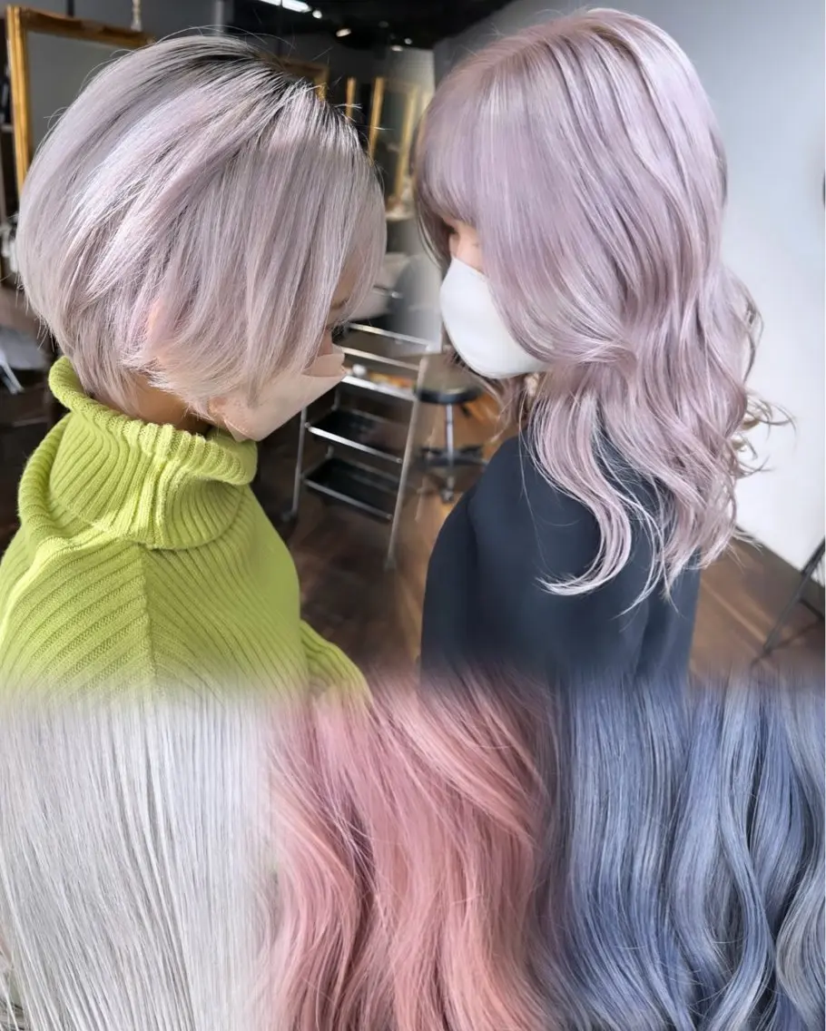 💓激推しハイトーン💓カット＋ファイバープレックスケアブリーチ×2😈トリプルカラー💓＋極潤保湿トリートメント❤️の写真