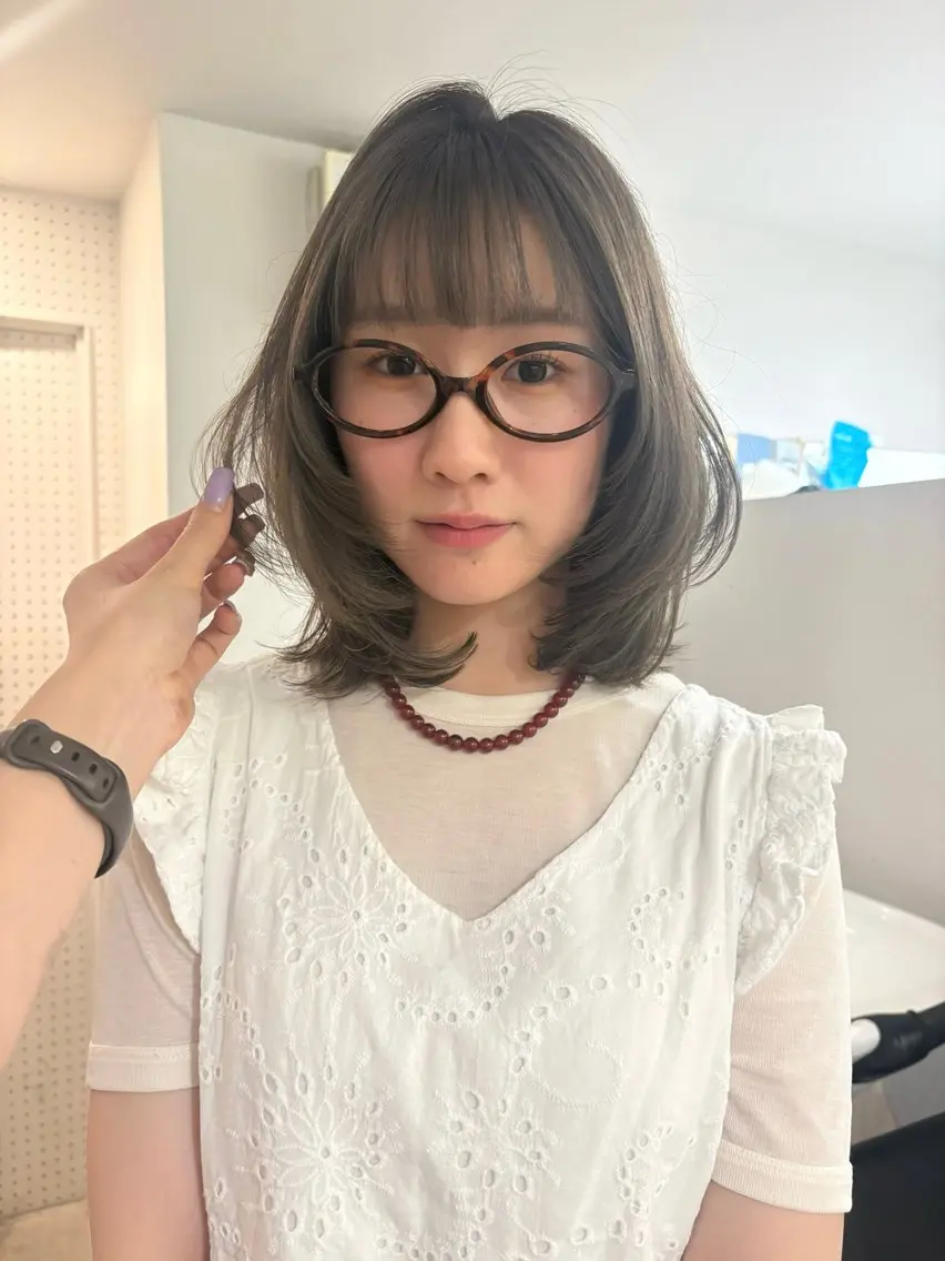 ミディアム カラー カット ヘアカラー トリートメント kanami/ ベージュのヘアスタイル