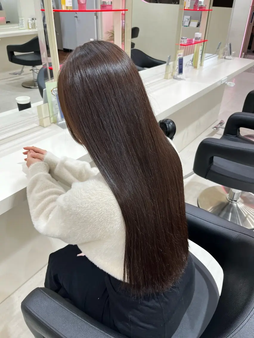 ロング カラー ヘアアレンジ 縮毛矯正 韓国レイヤー&ピンク 艶髪🩶maikoのヘアスタイル