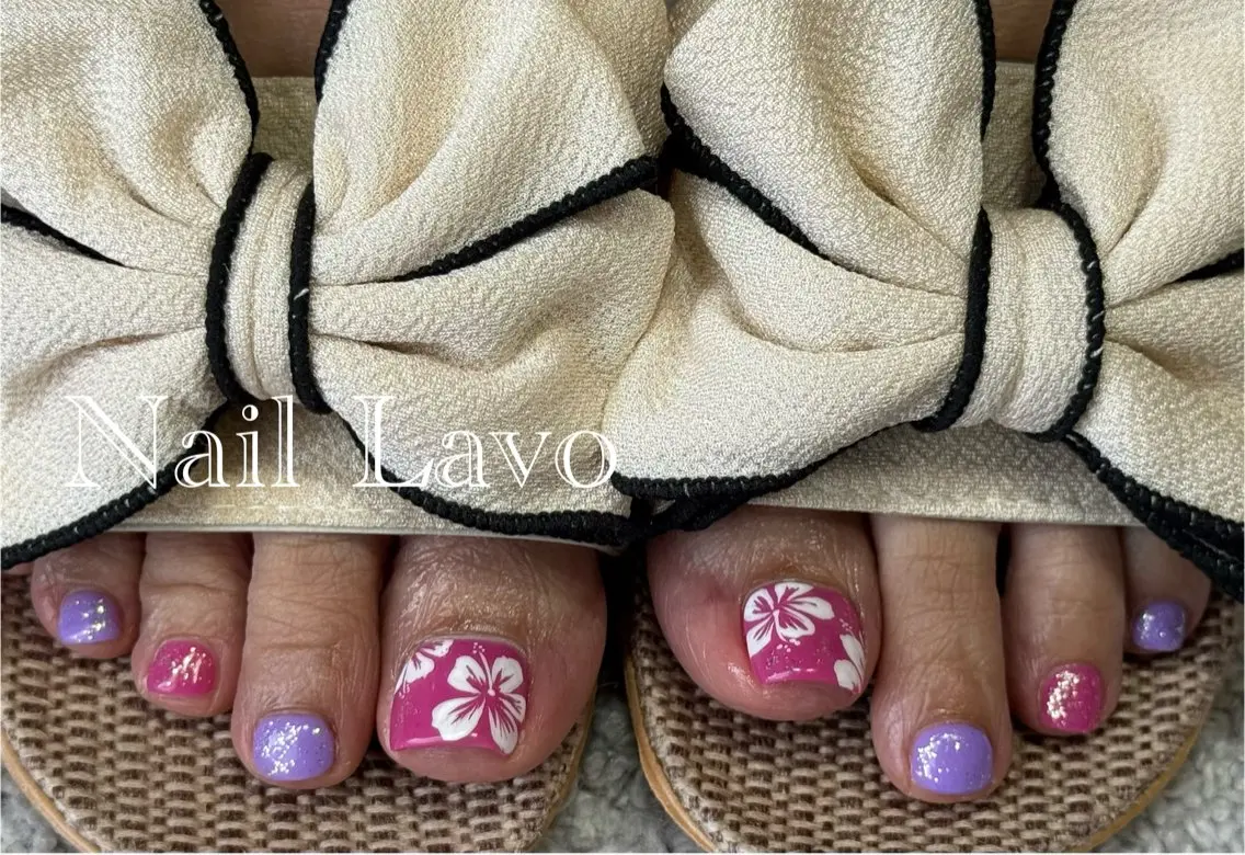 ネイル アートネイル フットネイル キラキラネイル 韓国ネイル ラメ(グリッター) フットネイル Nail Lavoのネイルデザイン