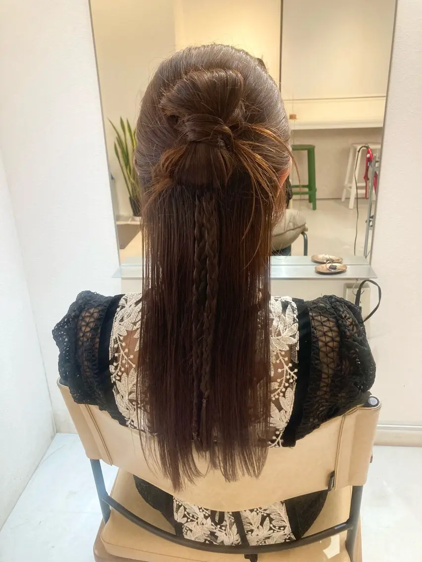 ロング ヘアセット ✨色持ちの良い艶 カラー✨蟹江真世のヘアスタイル