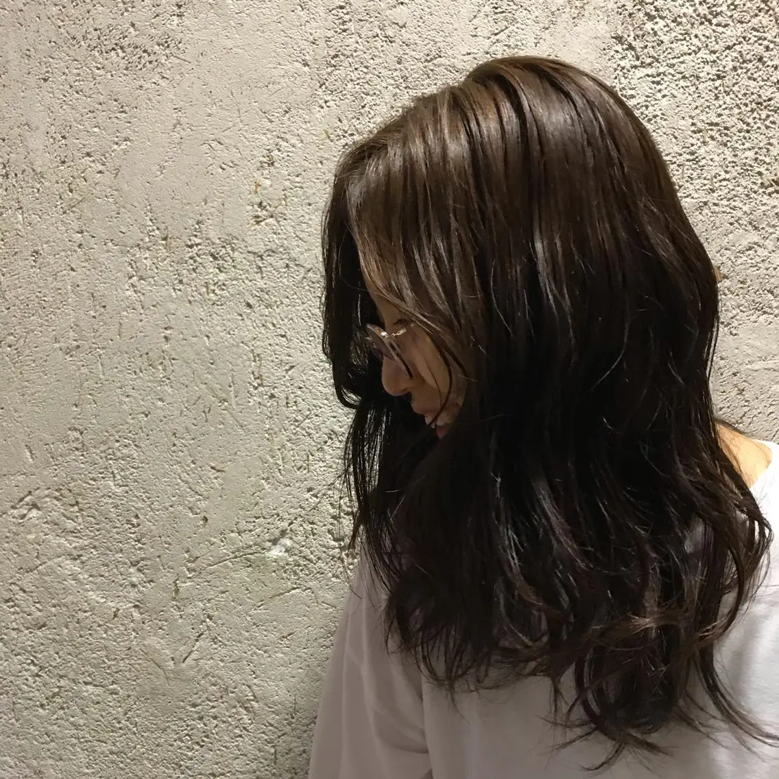 セミロング カラー ブラウンカラー 透明感カラー ダークブラウン Unami MIHA☘️*゜のヘアスタイル