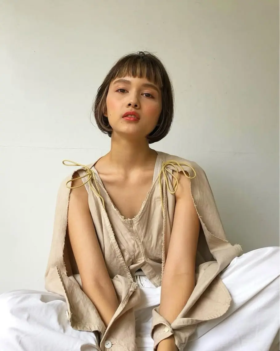 ショート カラー ミストバング イヤリングカラー フェイスフレーミング インナーカラー happy man 🌸大人の世界観🌸のヘアスタイル
