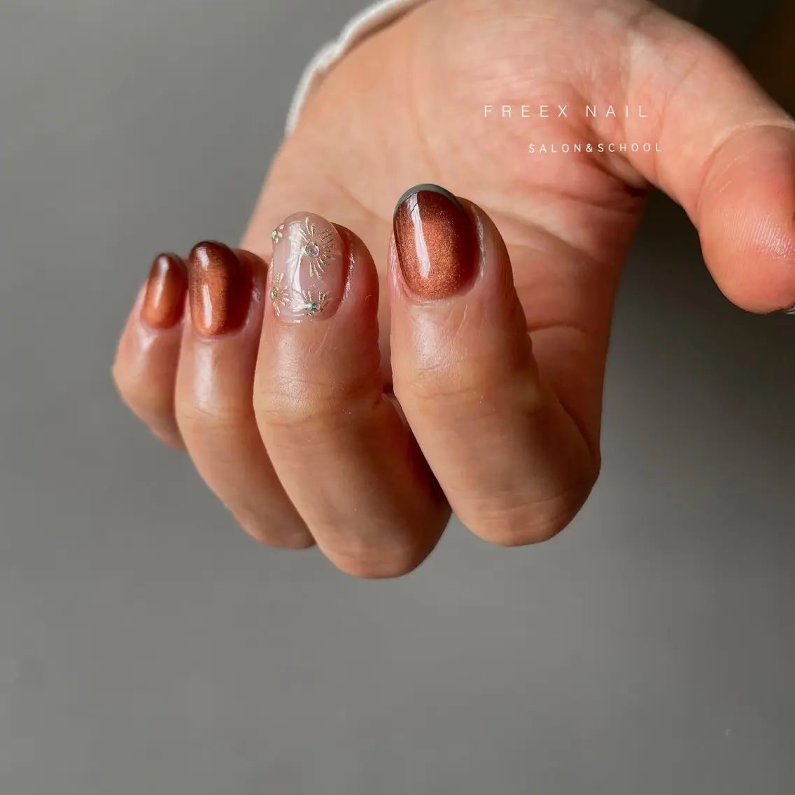 ネイル マグネットネイル ハンドネイル ハンドケア freex nail /ニュアンス/個性派のネイルデザイン