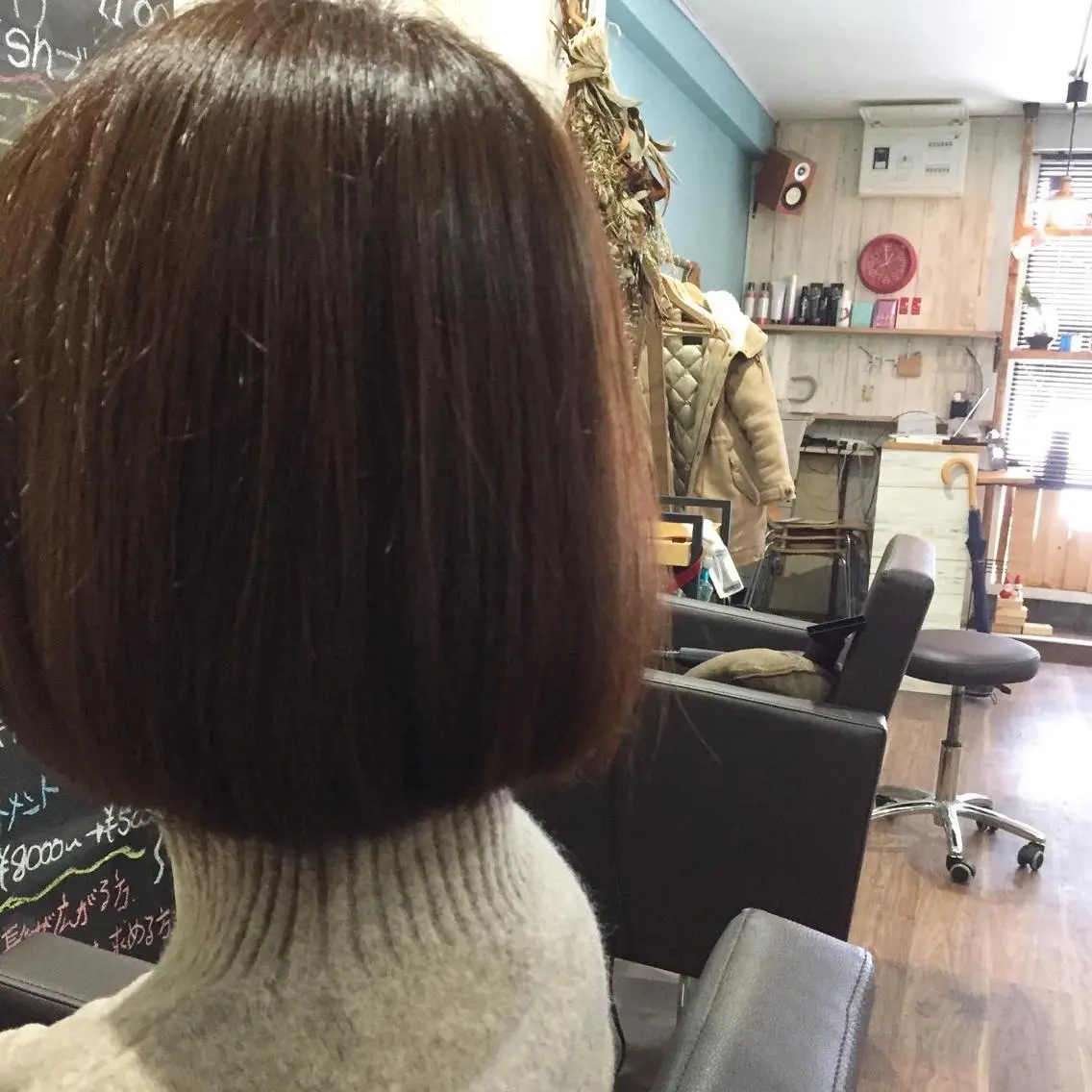 ミディアム カラー ボブ 齊藤 篤士のヘアスタイル