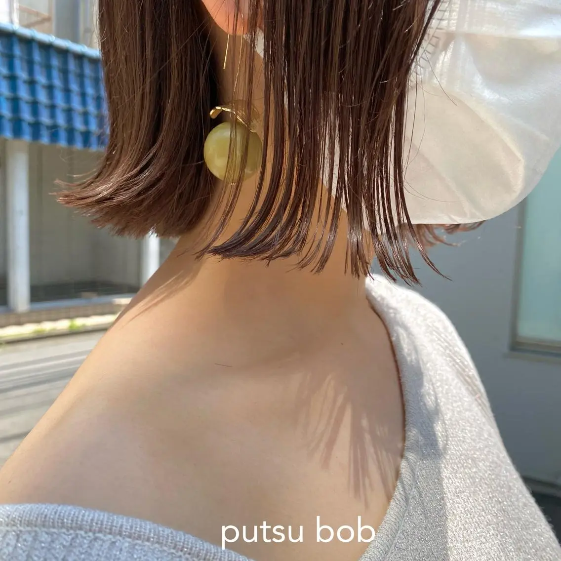 ミディアム 縮毛矯正ボブ&顔まわ レイヤー♡TOMOEのヘアスタイル
