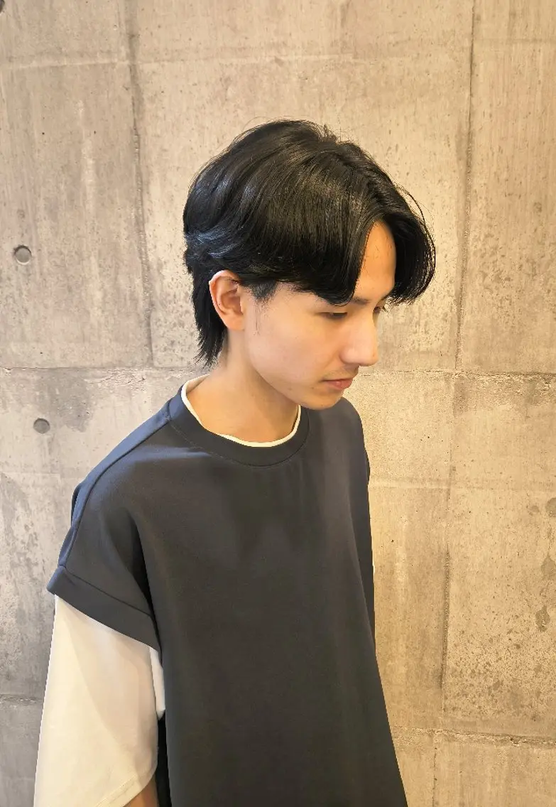 ショート メンズ センターパート 吉岡 天星のヘアスタイル