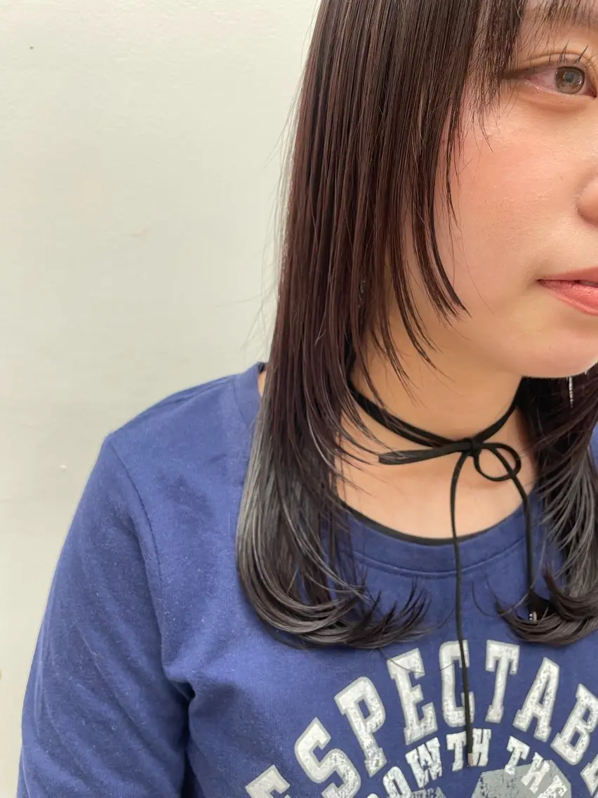 ロング カラー 顔まわりレイヤー 顔周りカット レイヤーカット カット ヘアカラー 福田千尋/インナー カラー/縮毛矯正のヘアスタイル