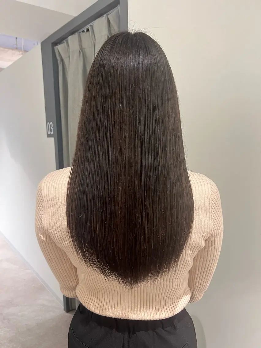 ロング カラー ベージュカラー オレンジ 暗髪カラー🫐パーマ おくだりんかのヘアスタイル