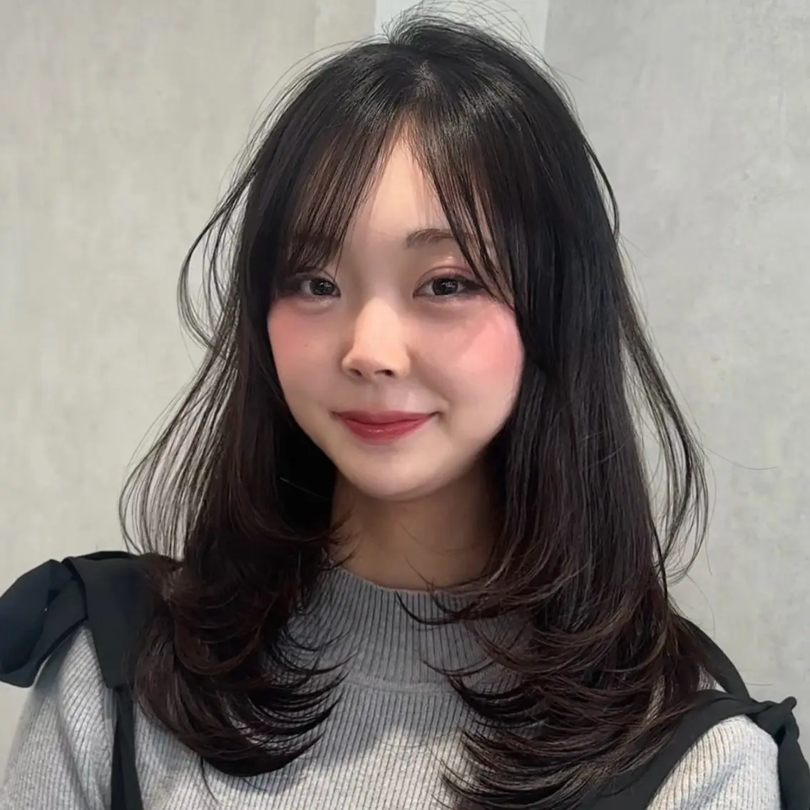 セミロング カット トリートメント 結べるレイヤーカット /カラー/あさかのヘアスタイル