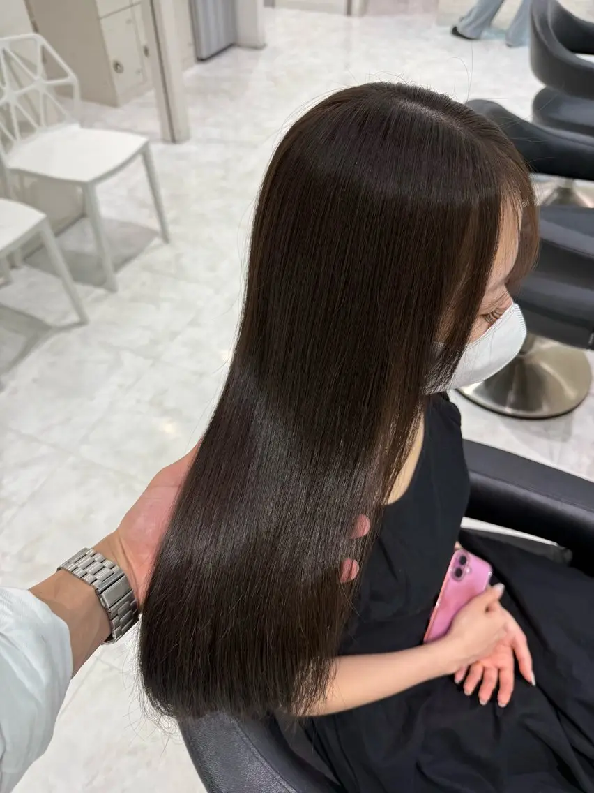ミディアム カラー ヘアカラー トリートメント ♡上品韓国髪♡ブラ ウン/SAYATOのヘアスタイル