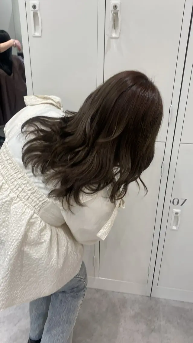 セミロング カラー ヘアアレンジ ブラウンカラー くすみブラウン ヘアカラー ボブ /ニュアンス/ satomi🧸💖のヘアスタイル