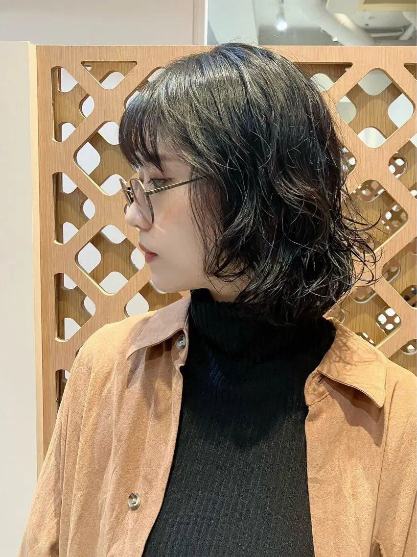 ショート パーマ ボブ レイヤーカット カット パーマ 川間 将彦のヘアスタイル