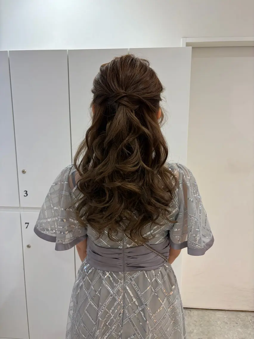 ロング ヘアアレンジ ヘアセット ヘアセット/レイヤー オリーブ/はるかのヘアスタイル