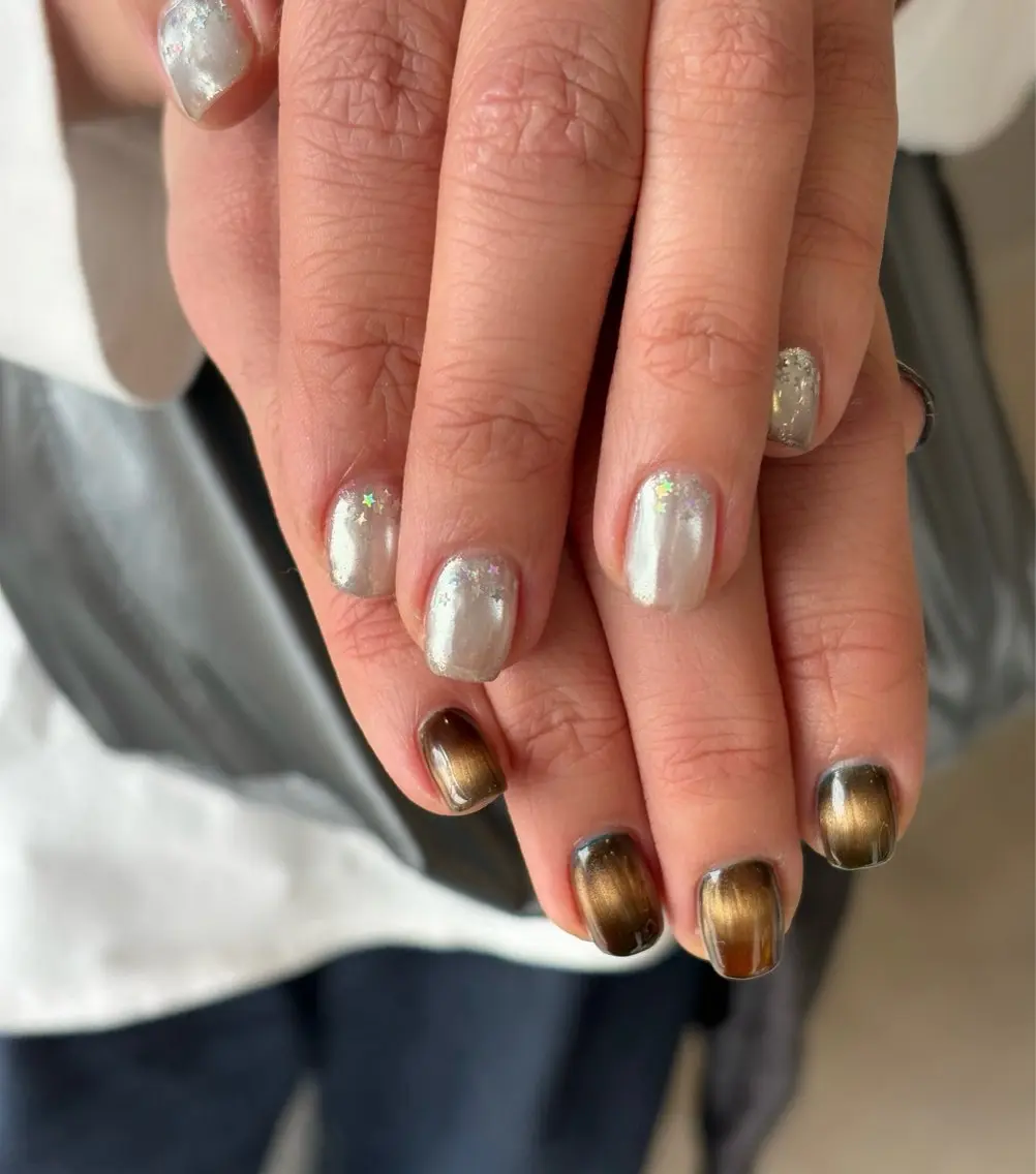ネイル ミラーネイル ニュアンスネイル Lowé nailのネイルデザイン