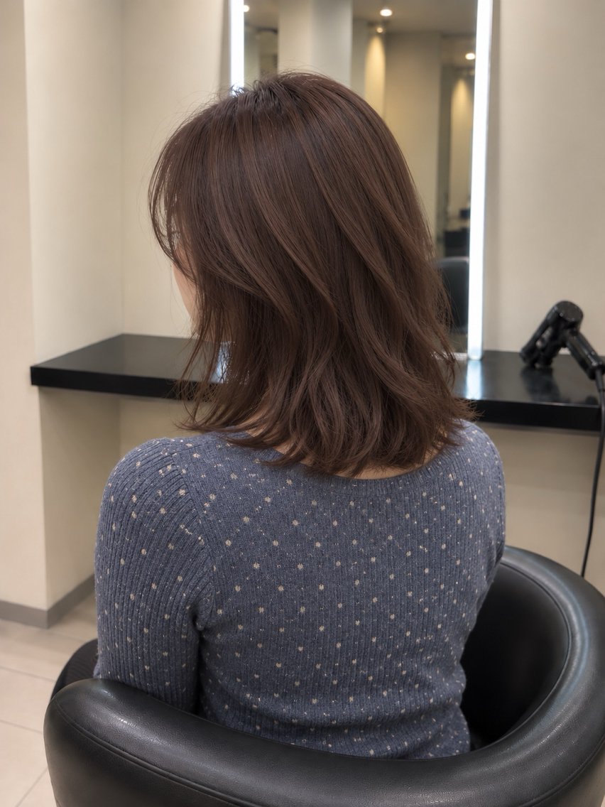 ミディアム カラー ブラウンカラー トリートメント 🌈ウルトワ水素 髪質改善naru🌈のヘアスタイル
