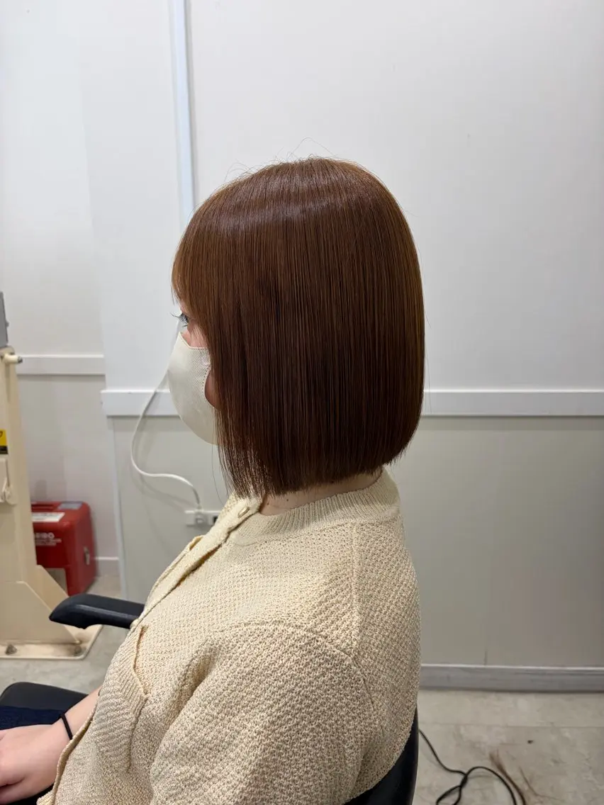 ミディアム カット 縮毛矯正 縮毛矯正/絹髪 TR/レイヤー/ボブのヘアスタイル