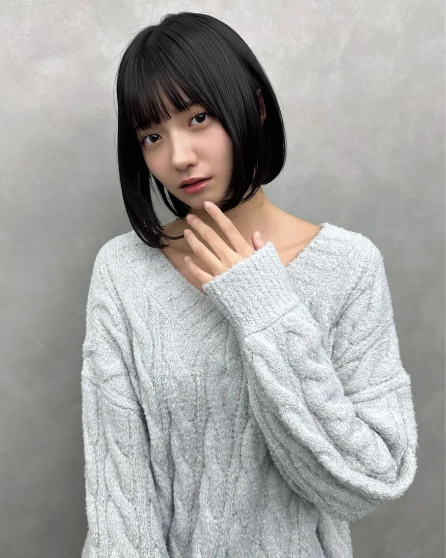 ミディアム ボブ カット トリートメント 渋谷ボブ 福田連太郎のヘアスタイル