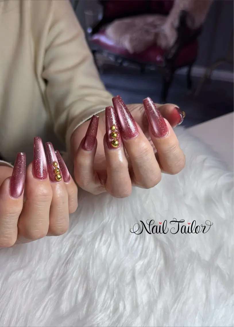 ネイル 長さ出し フラッシュネイル キラキラネイル ロングネイル マグネットネイル ハンドネイル NailTailor ネイルテイラーのネイルデザイン