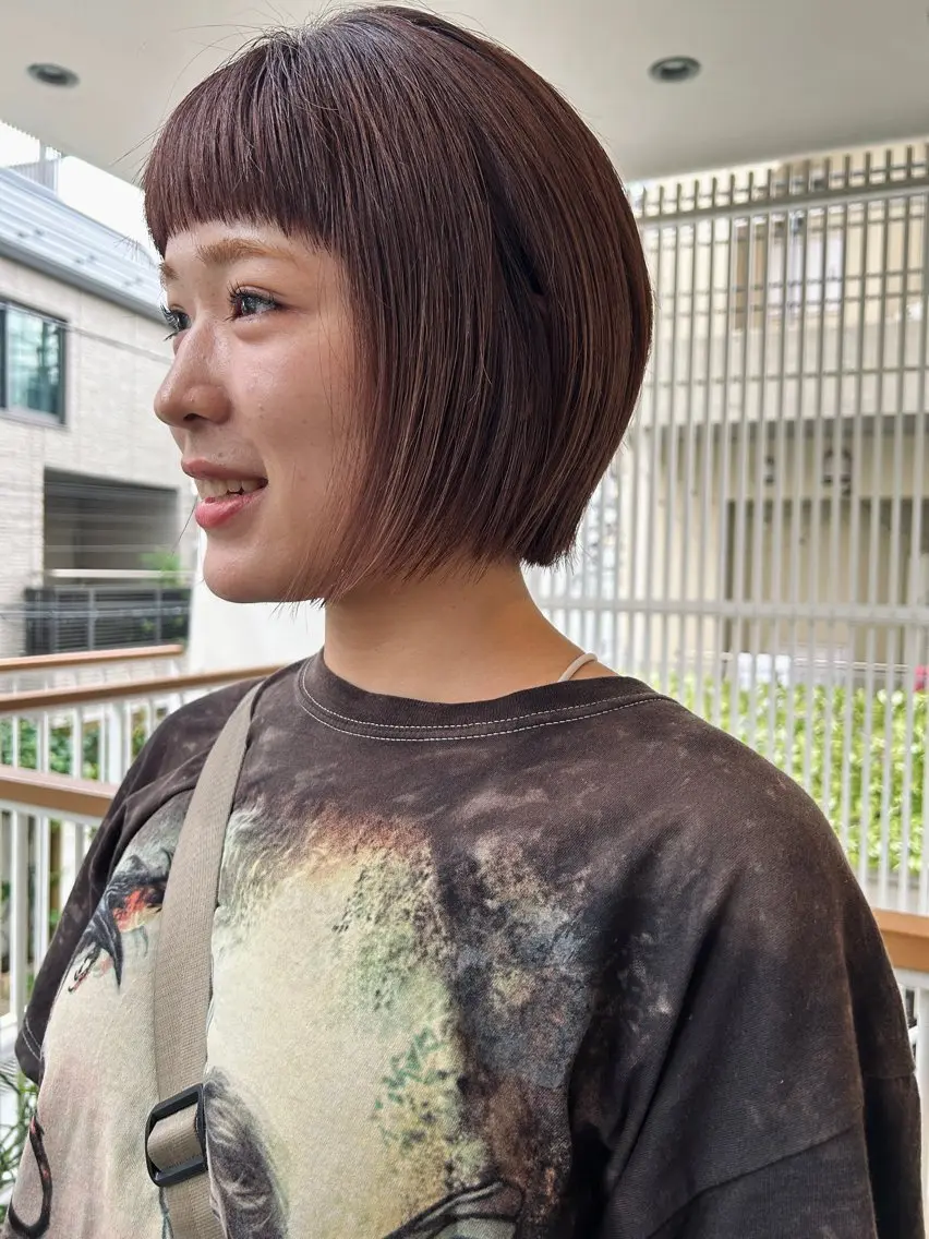 ショート ボブ オン眉 ゴトウ ケンタのヘアスタイル