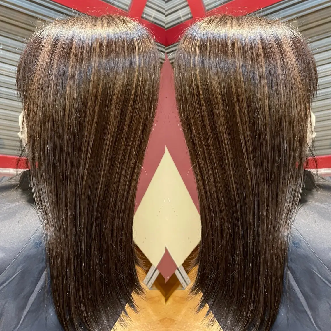 セミロング カラー ベージュカラー ハイライトカラー ハイライト 髪質改善 BlancHairのヘアスタイル