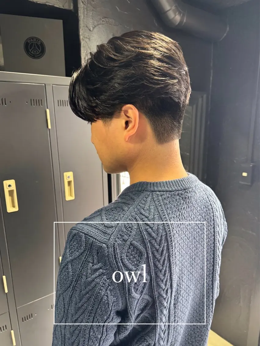ショート カラー メンズ ビジネス センターパート メンズパーマ カット パーマ メンズ専門 美容師✨ アメ村 堀江颯瑛のヘアスタイル