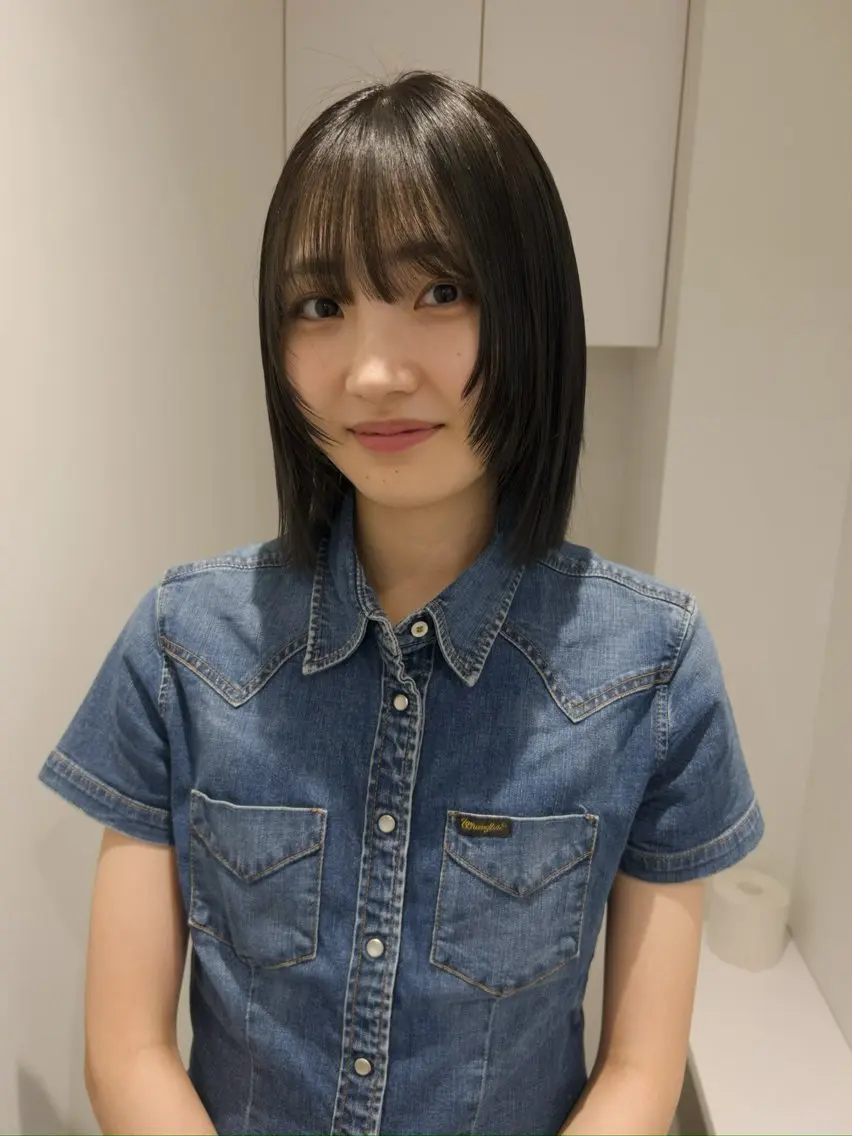 ミディアム ハルカ 透明感カラー 美髪縮毛矯正🥣のヘアスタイル
