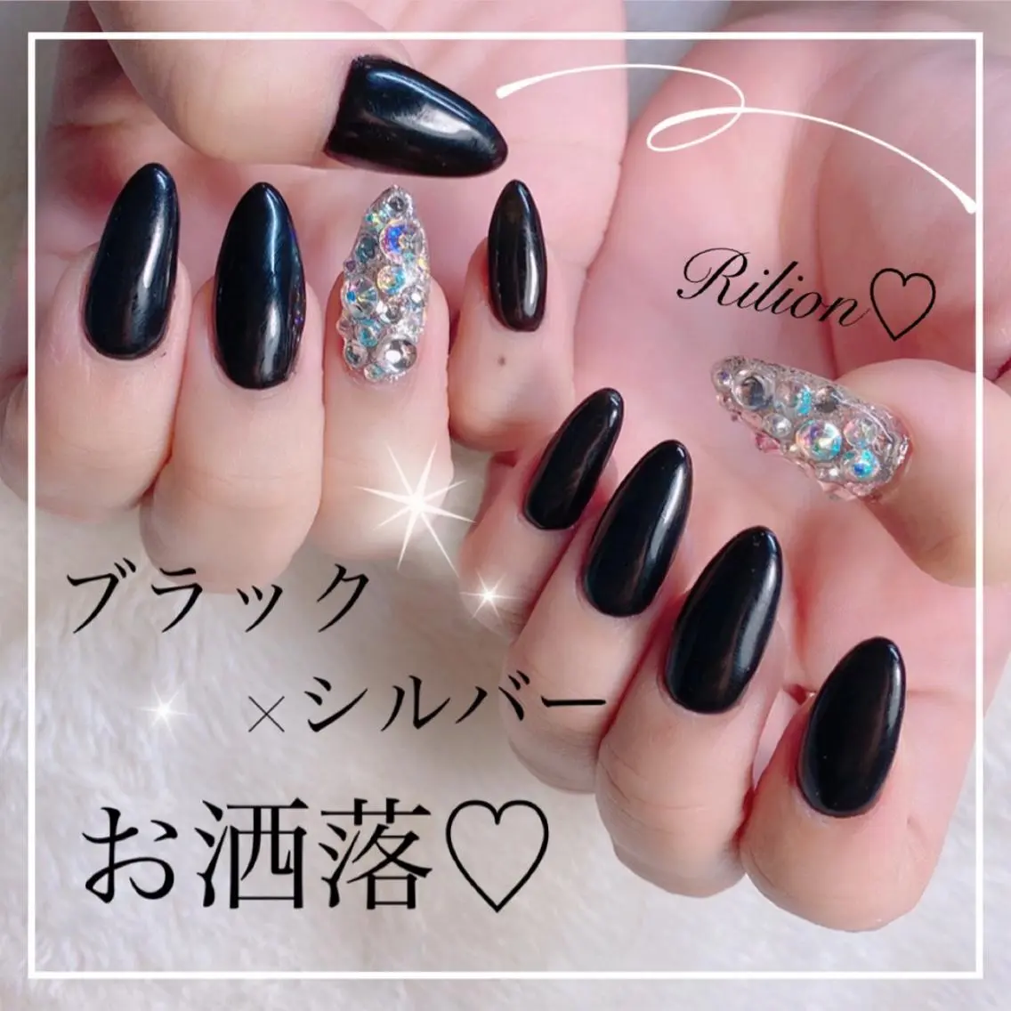 ネイル ストーンネイル RiLion💗 Risa🦋💜のネイルデザイン