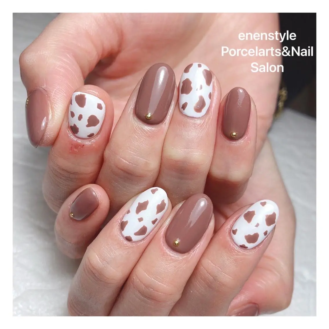 ミディアム ネイル ハンドネイル 🐾enen style 🐾のネイルデザイン