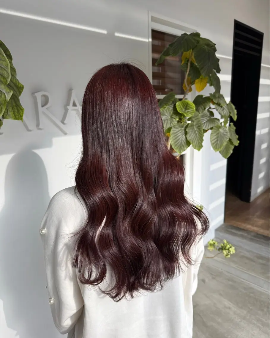 ロング レッドブラウン カット ヘアカラー トリートメント 暖色カラー/ 透明感/kohinaのヘアスタイル