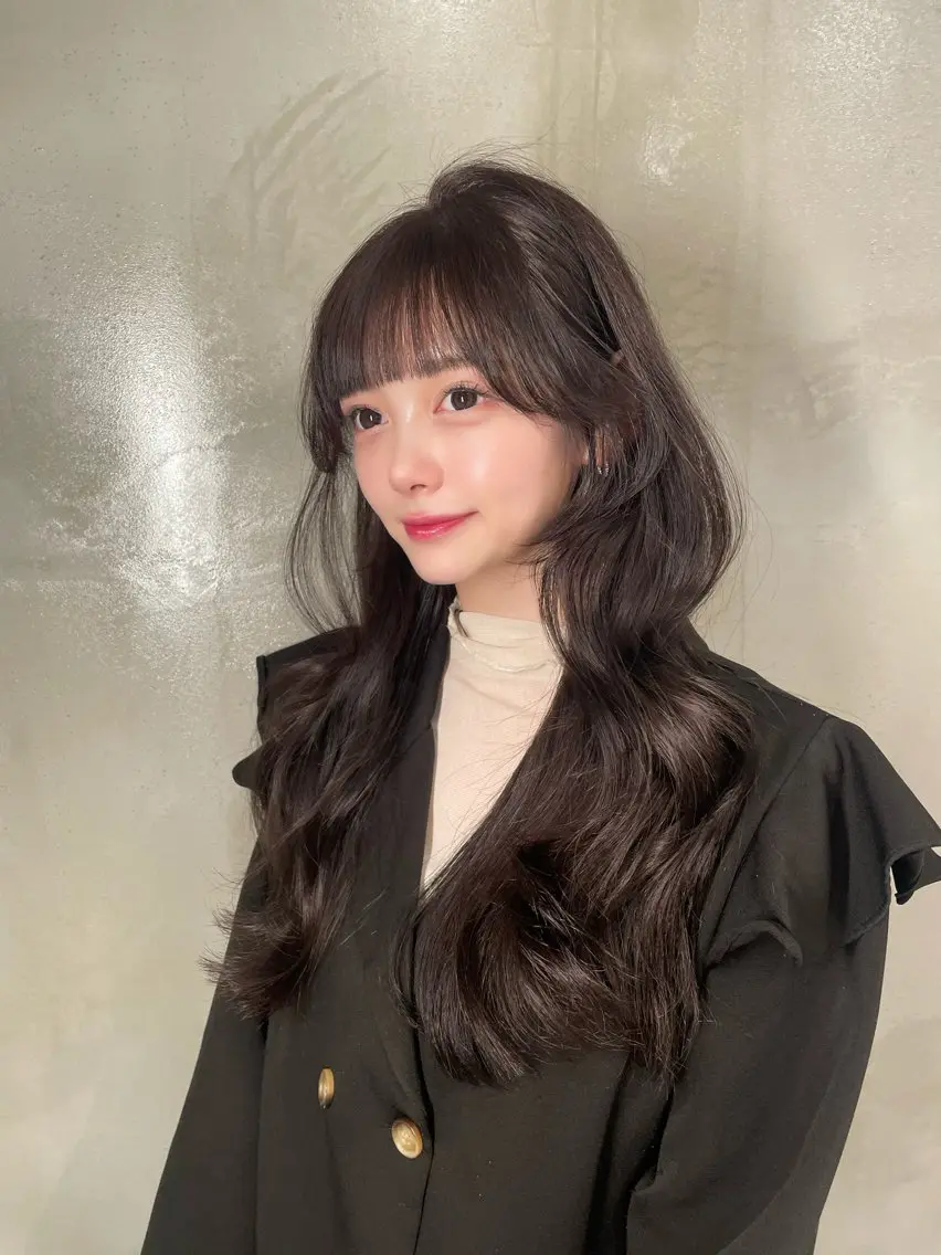 ロング カット ヘアカラー 韓国✖️網紅🖤 パーマYURIYAのヘアスタイル