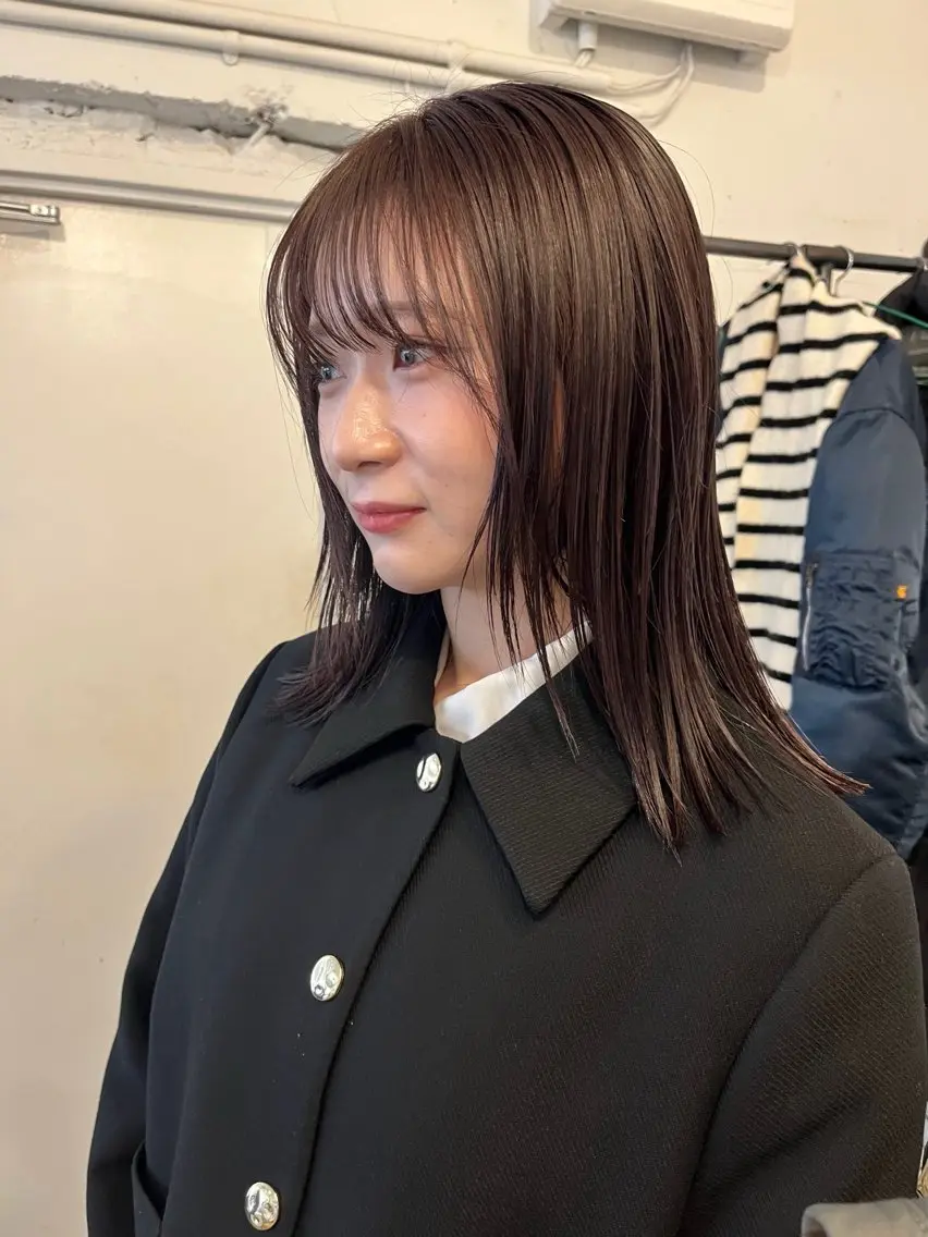 ミディアム カラー ベージュカラー ラベンダーカラー ラベンダーベージュ カット ヘアカラー トリートメント ✴︎UNU ✴︎モエカのヘアスタイル