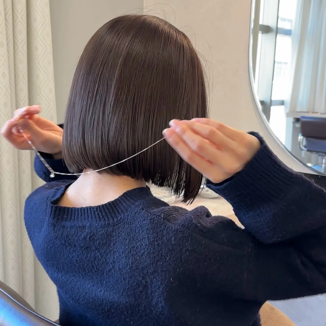 ミディアム カラー カット ヘアカラー トリートメント オリーブ/グレージュ Hibiki🌿💡のヘアスタイル