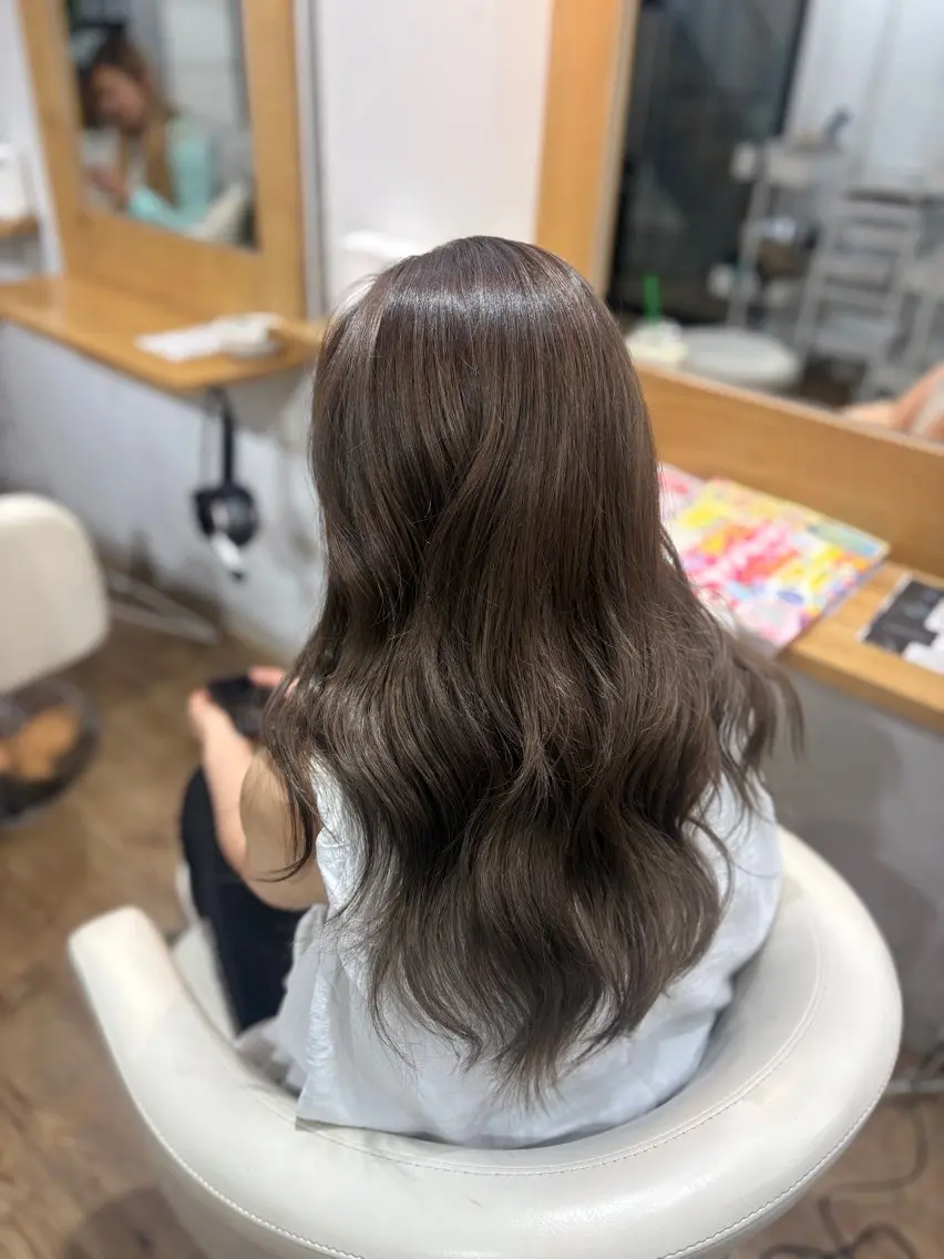 ロング カラー ダブルカラー 京都駅/透明感カラー 🖤sakiのヘアスタイル