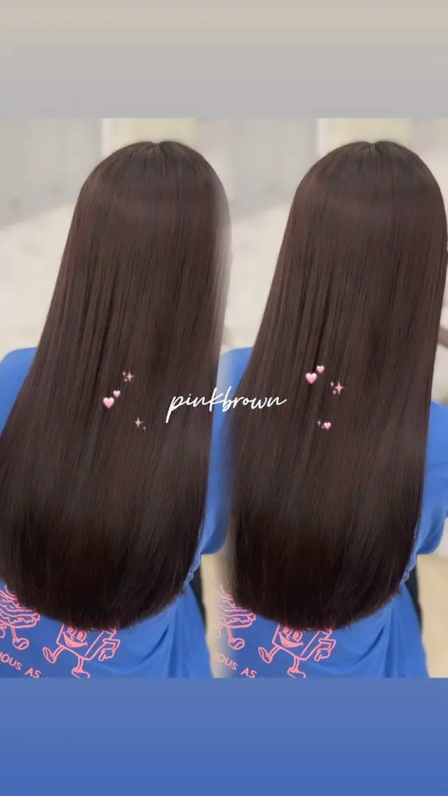 ロング カラー ブラウンカラー ピンクカラー ピンクブラウン ヘアカラー トリートメント COCO_kaho カラー/髪質改善のヘアスタイル