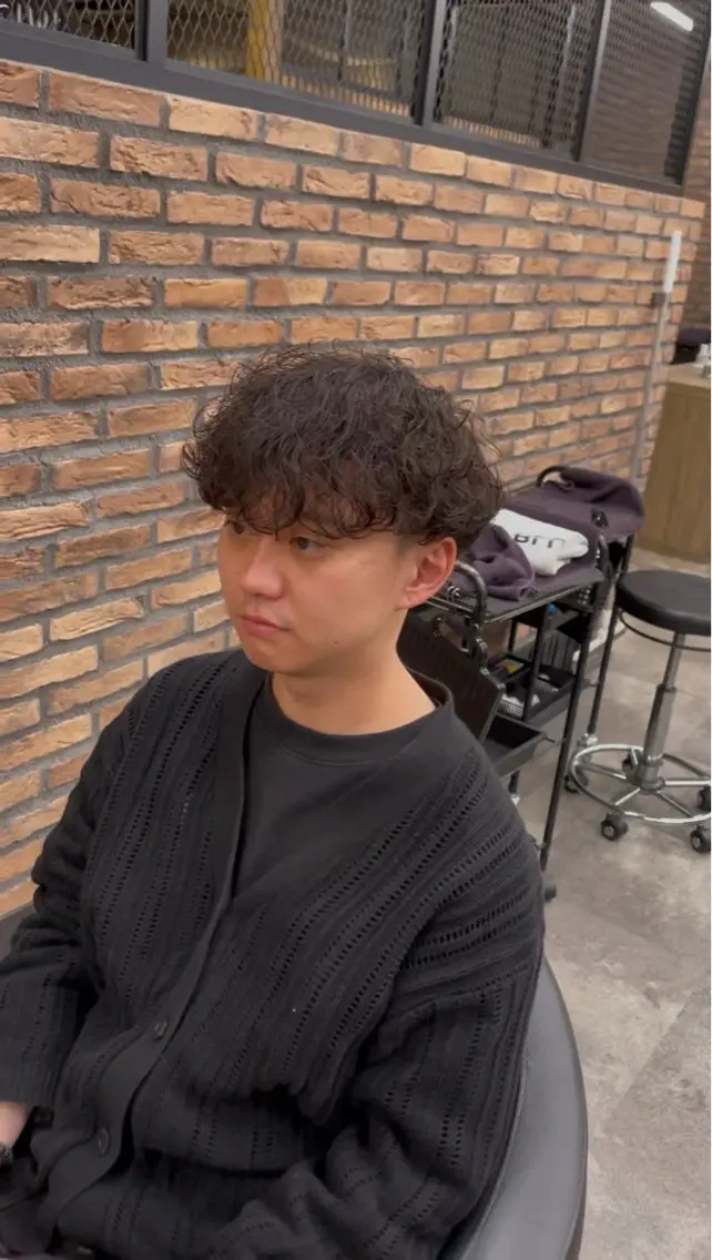 ショート カラー パーマ ヘアアレンジ メンズ キッズ アップバング センターパート メンズハイライト マッシュ メンズパーマ 🔥メンズ特化🔥/ 福田朝輝のヘアスタイル