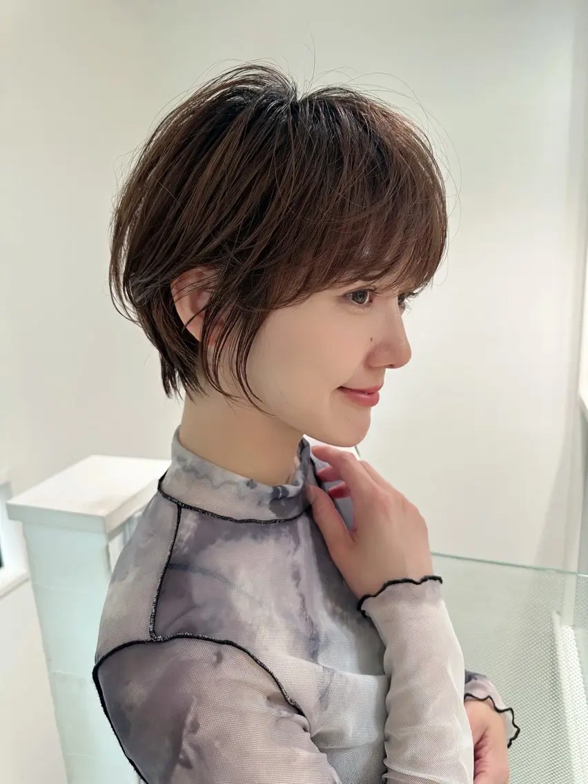 ショート ショートヘア 小顔カット カット ヘアカラー トリートメント ヘッドスパ 縮毛矯正/レイヤー taiga🐯のヘアスタイル
