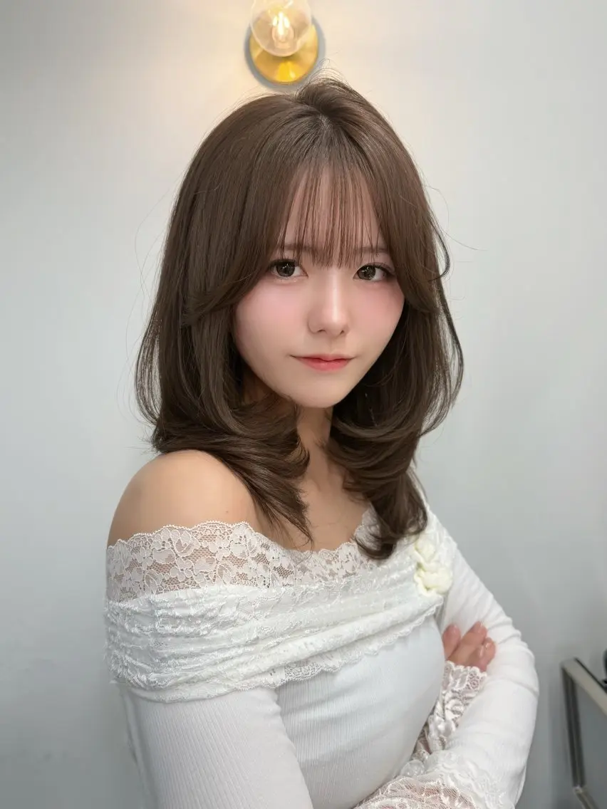 ロング カラー ブリーチ 透明感カラー ダブルカラー ブリーチなしカラー 韓国風ヘア ヘアカラー トリートメント 結べるレイヤー/ 透明感カラー/和奏のヘアスタイル