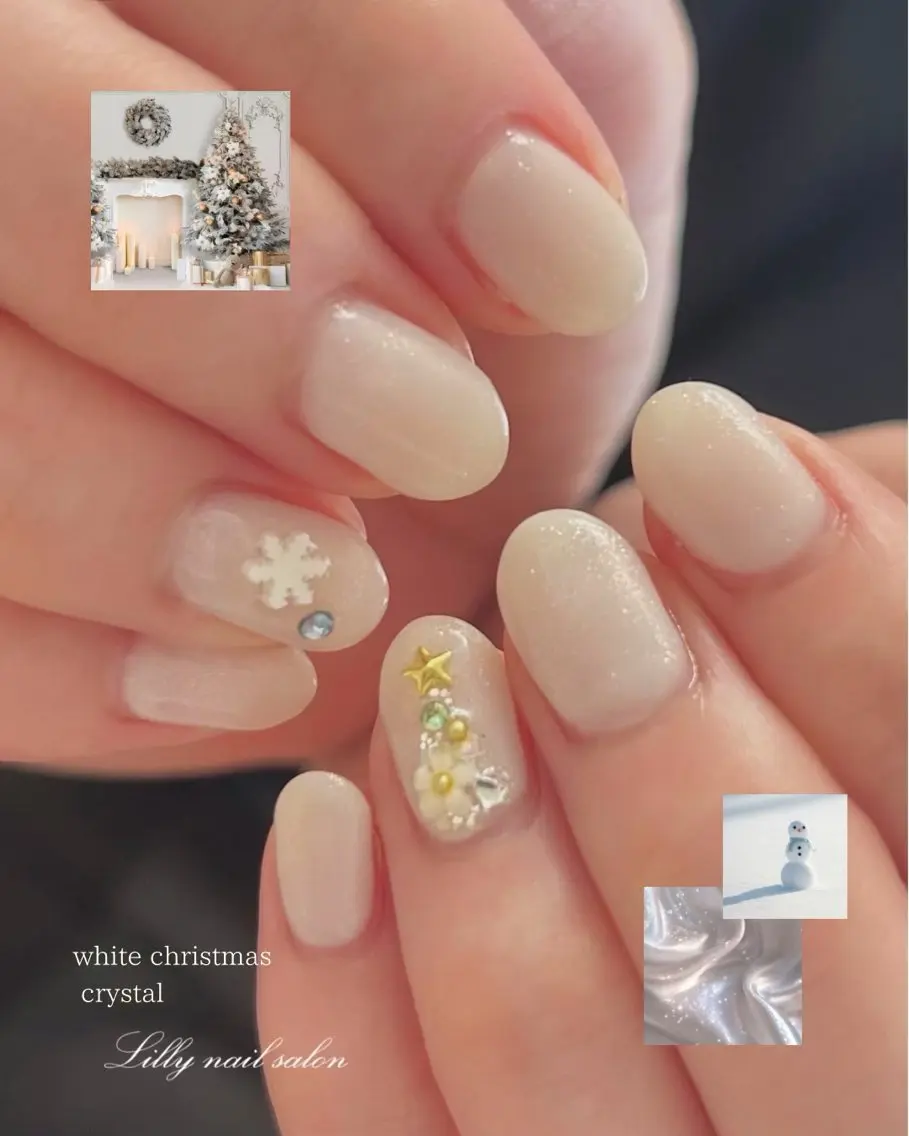 ネイル ジェルネイル ワンカラーネイル パラジェル 冬ネイル クリスマス Lilly nail オーナーMikuのネイルデザイン