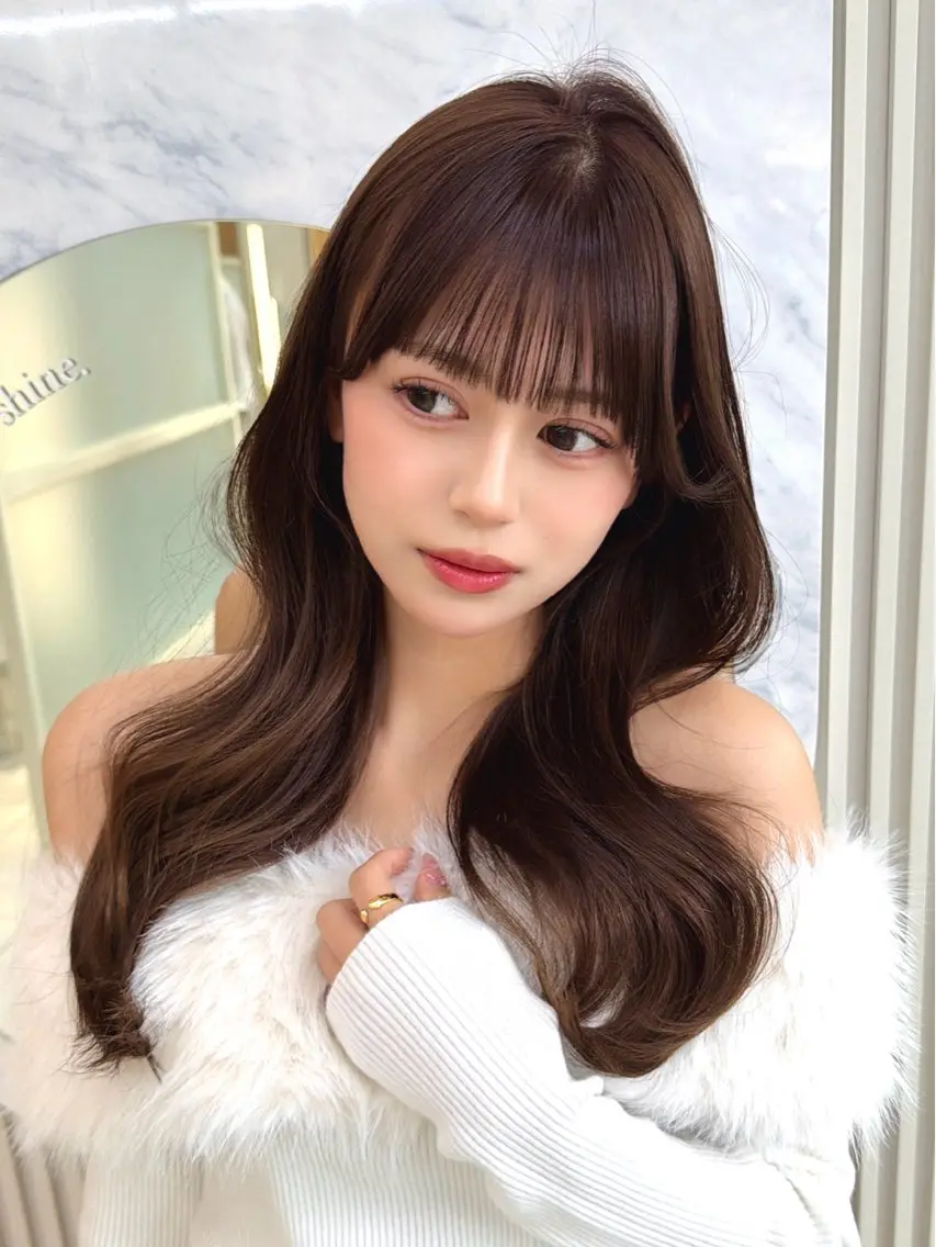 セミロング カット ヘアカラー トリートメント 顔周り/レイヤー /韓国ヘア/TAKUのヘアスタイル