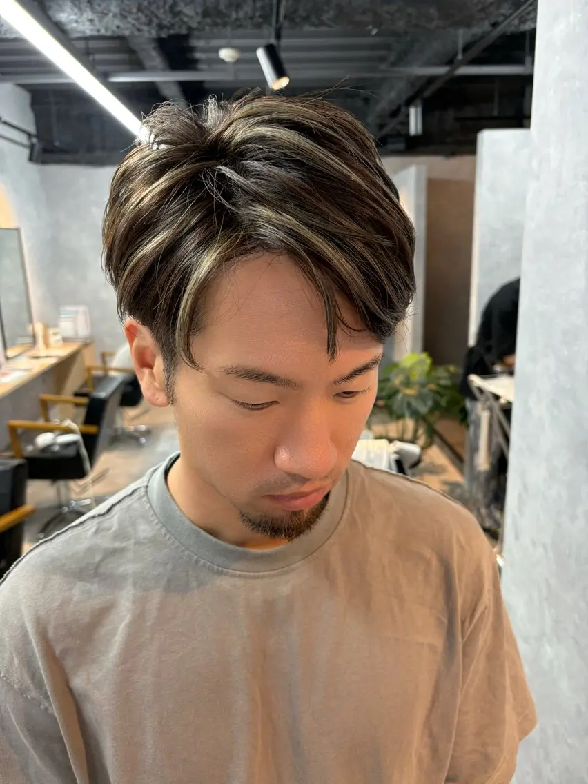 大人の白髪ぼかし〔ダブルカラー〕⚡️メンズハイライト⚡️の写真