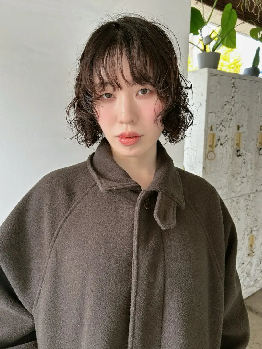 ミディアム カット パーマ 浅野 敬亮のヘアスタイル