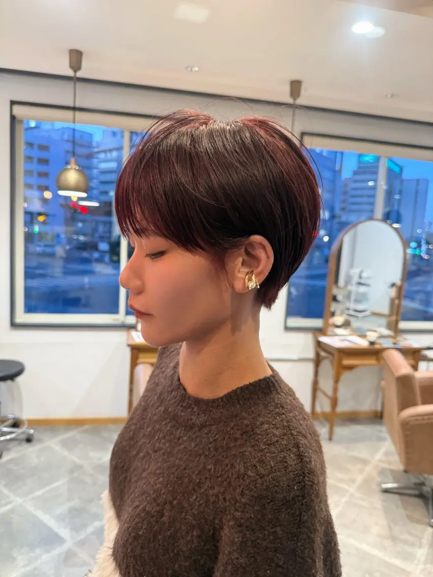 ショート カット ヘアカラー トリートメント 大坪 壱成のヘアスタイル