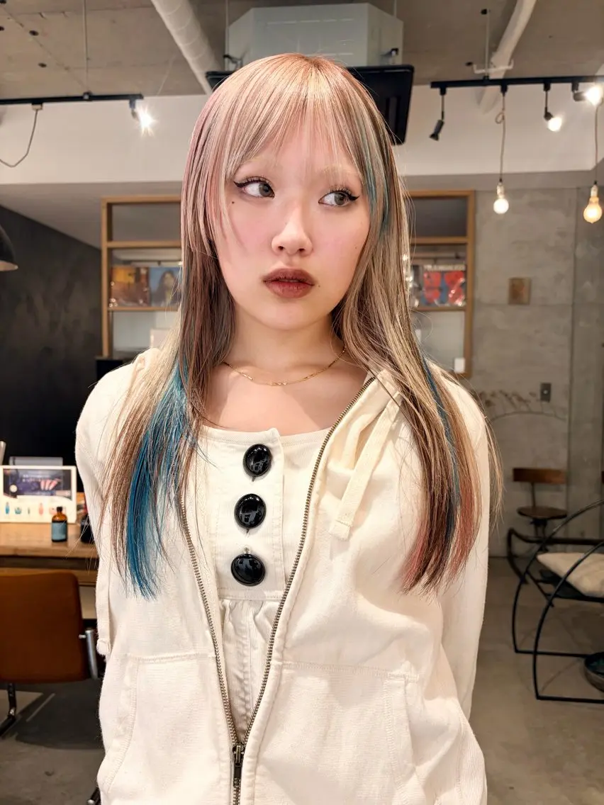 ロング カラー ブリーチ デザインカラー 高円寺 utuwa🌟まなみのヘアスタイル