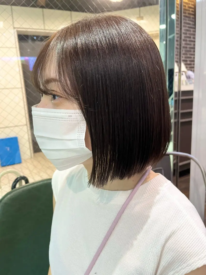 ショート ボブ 顔周りカット 髪質改善 カット トリートメント カットパーマ 🌀あさみのヘアスタイル