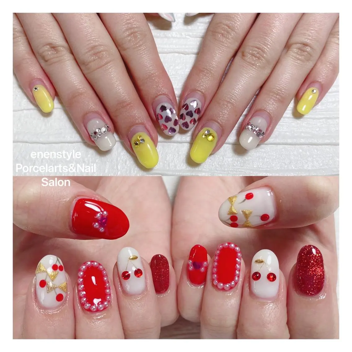 ミディアム ネイル ハンドネイル 🐾enen style 🐾のネイルデザイン