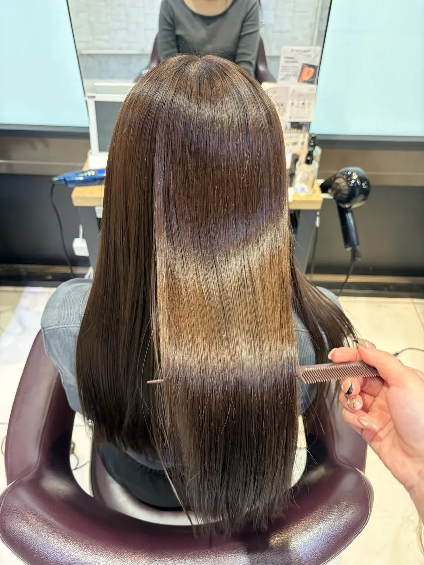 ロング ヘアカラー 縮毛矯正 トリートメント 🩷カットモデル 募集中🩷小澤のヘアスタイル