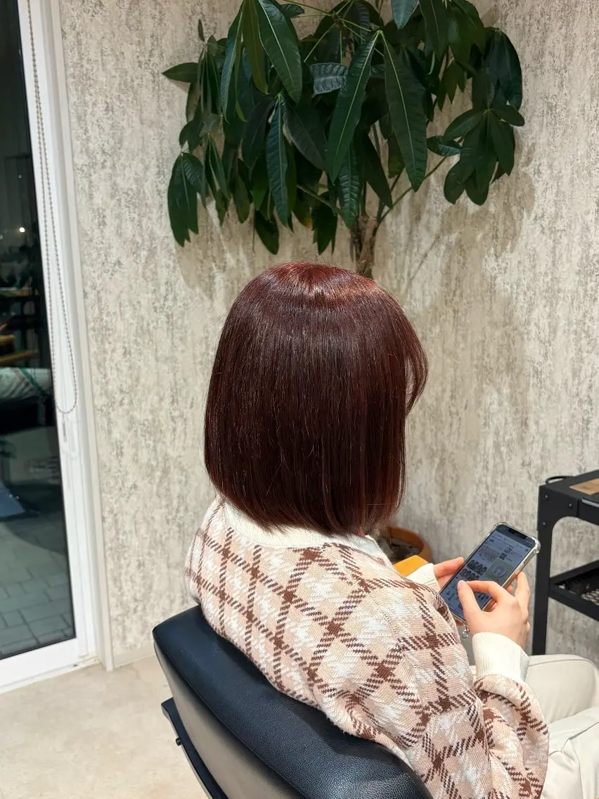 ミディアム カラー ヘアアレンジ ピンクカラー EMICLAIR rinkaのヘアスタイル