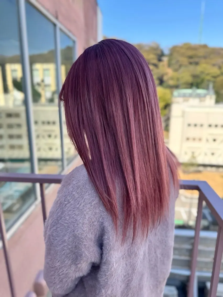 セミロング カラー ベージュカラー ピンクカラー ピンクベージュ ヘアカラー Viage （ビアージュ）のヘアスタイル